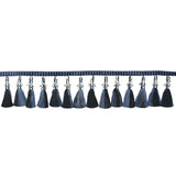 Schumacher Blue & Black Antony Tassel Trim