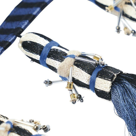 Schumacher Antony Tassel Blue & Black Trim