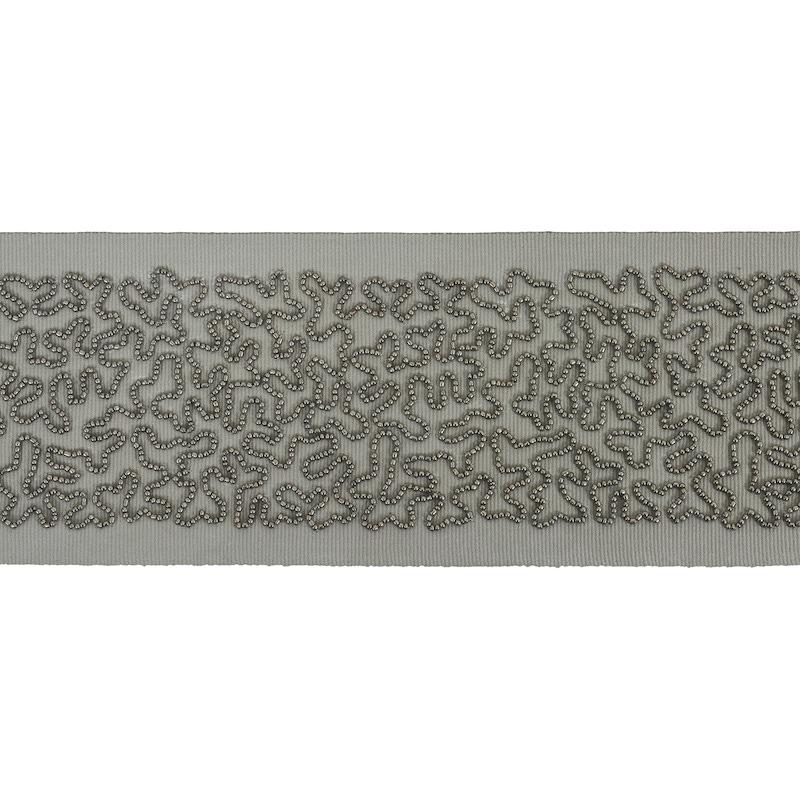 Schumacher Gunmetal Vermicelli Beaded Tape