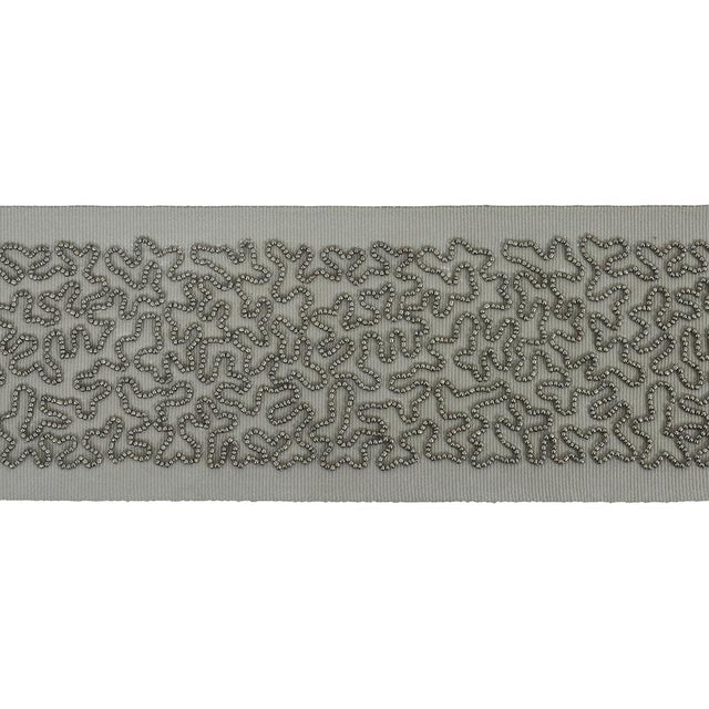 Schumacher Gunmetal Vermicelli Beaded Tape