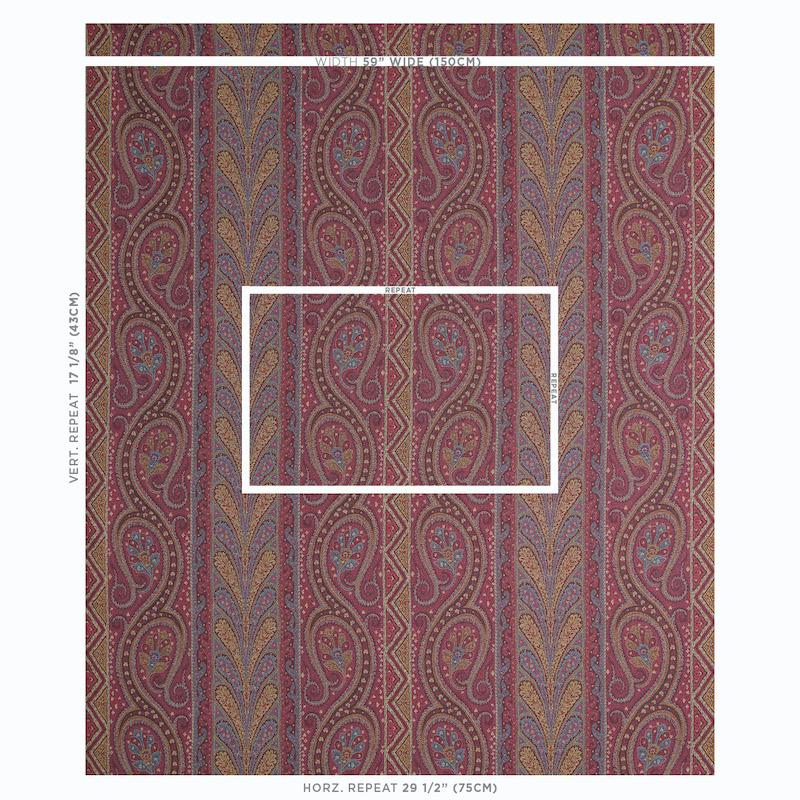 Schumacher Chatelaine Paisley Magenta Fabric