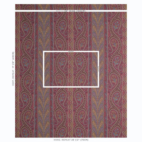 Schumacher Chatelaine Paisley Magenta Fabric