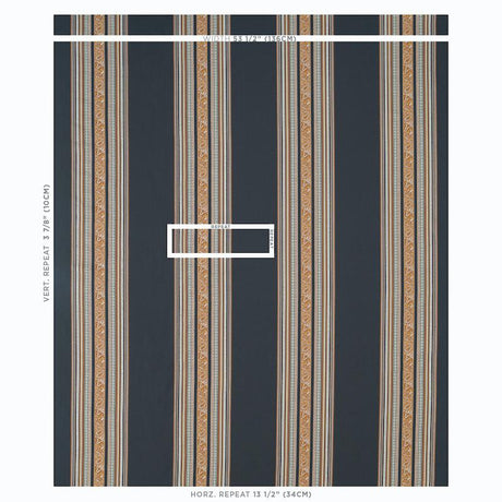 Schumacher Markova Stripe Black Fabric