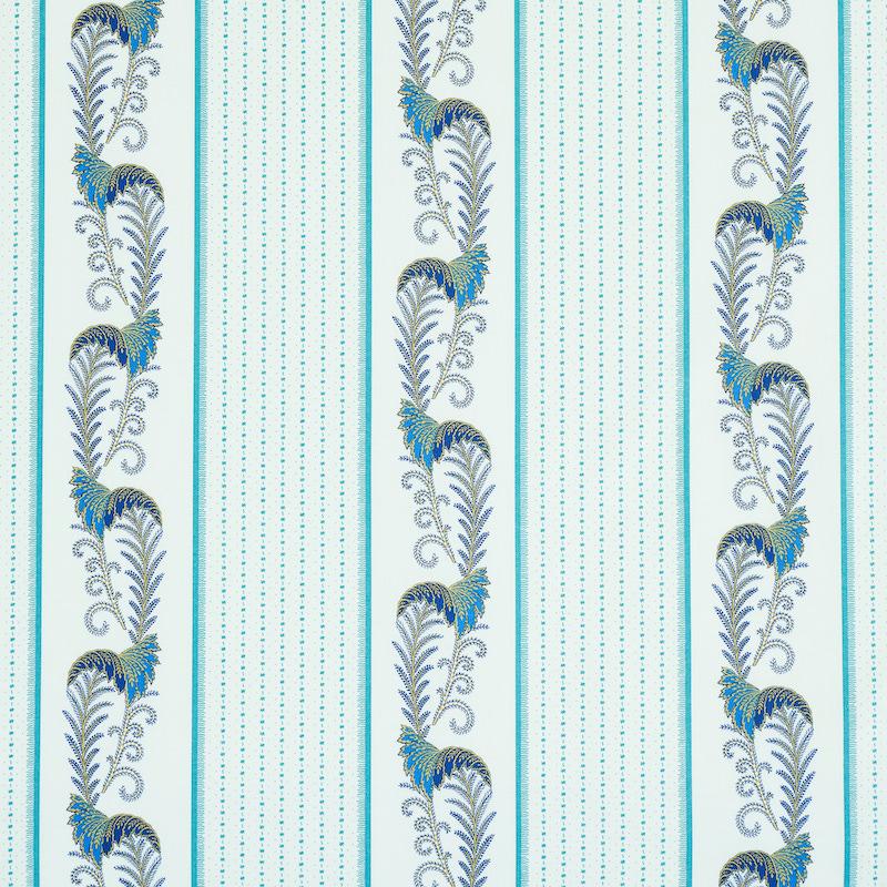 Schumacher Aleksy Stripe Teal Fabric