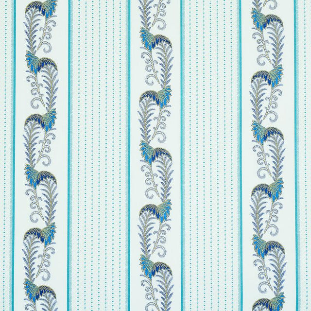 Schumacher Aleksy Stripe Teal Fabric