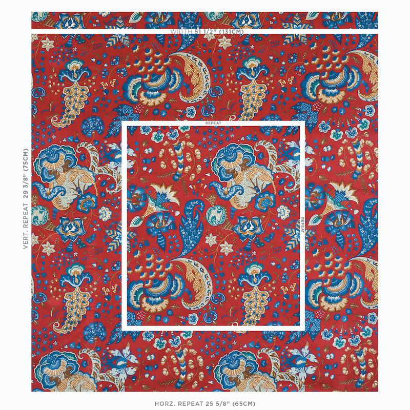Schumacher Majorelle Velvet Red Fabric
