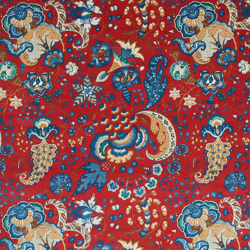 Schumacher Majorelle Velvet Red Fabric