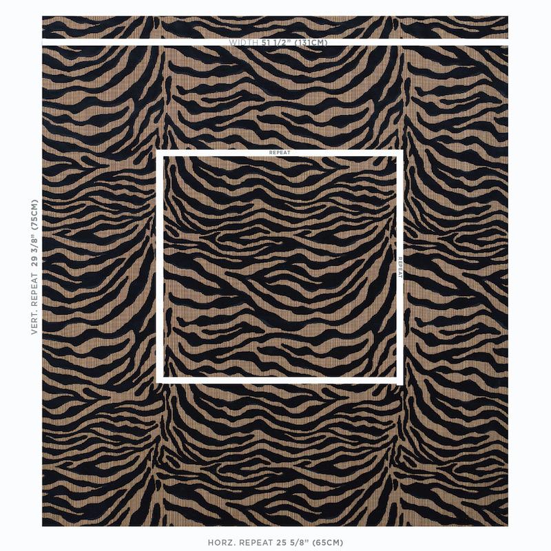 Schumacher Regine Strie Velvet Ebony Fabric