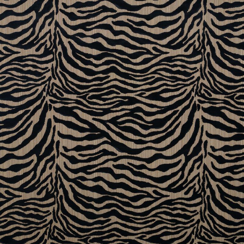 Schumacher Regine Strie Velvet Ebony Fabric