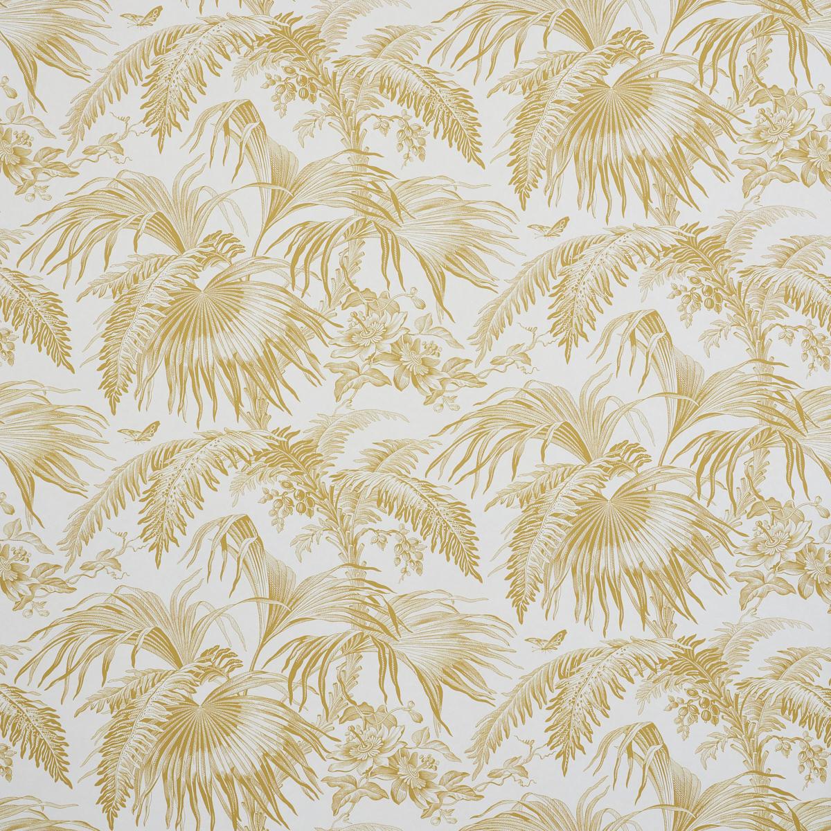 Schumacher Toile Tropique Gold Wallpaper
