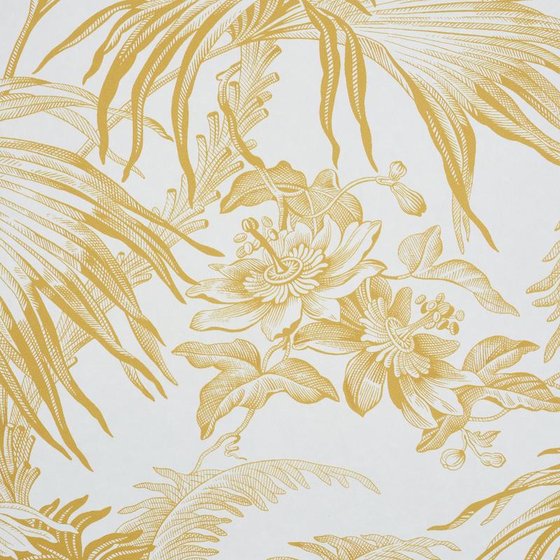 Schumacher Toile Tropique Gold Wallpaper