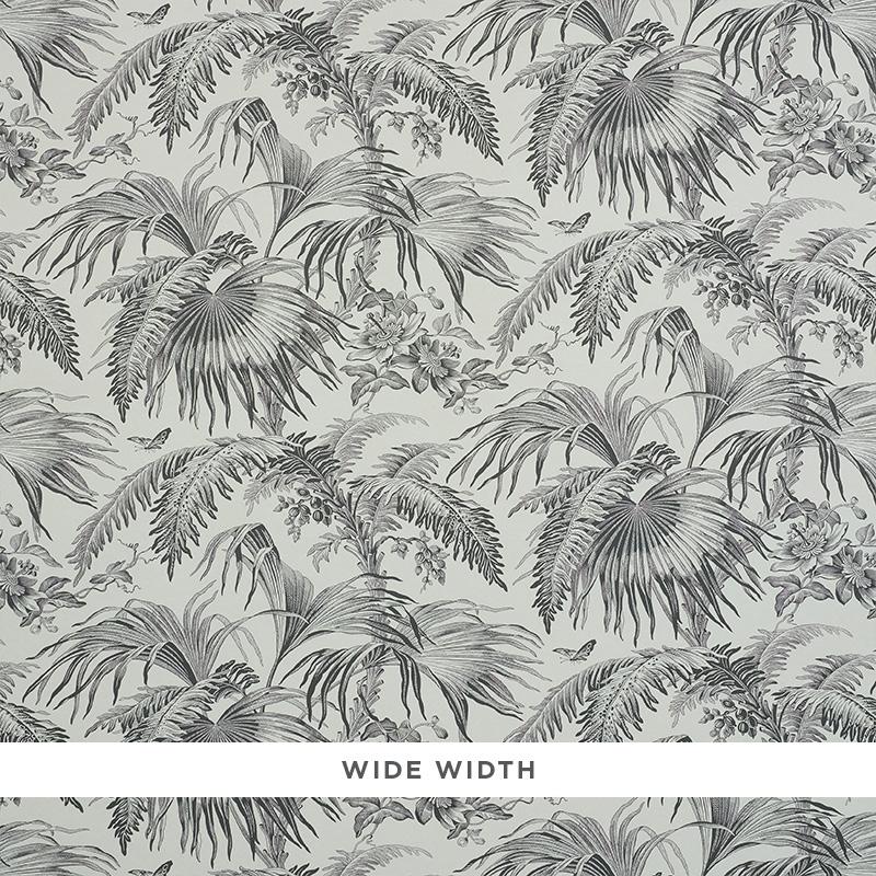 Schumacher Toile Tropique Black Wallpaper