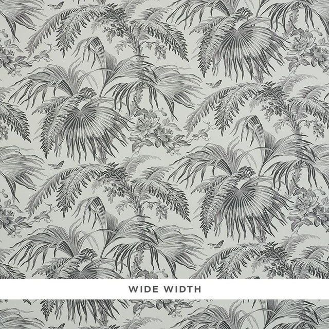 Schumacher Toile Tropique Black Wallpaper