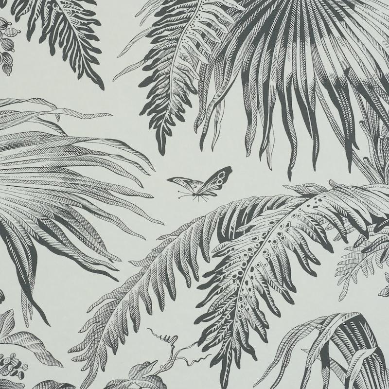 Schumacher Toile Tropique Black Wallpaper