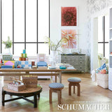 Schumacher Toile Tropique Black Wallpaper