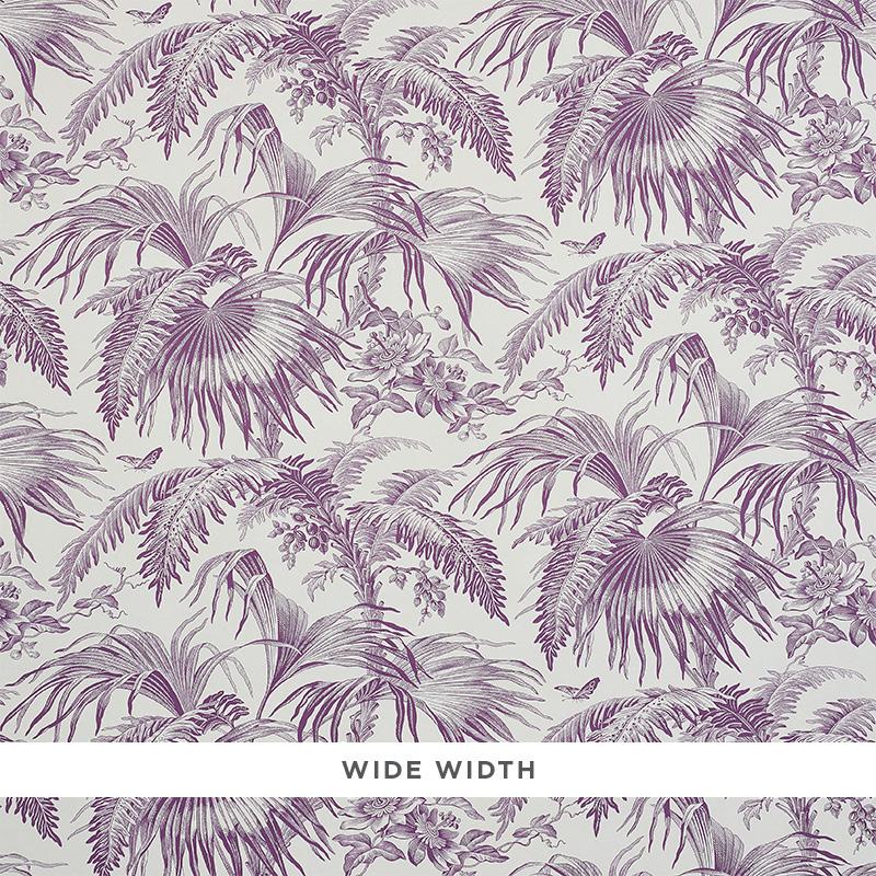 Schumacher Toile Tropique Purple Wallpaper