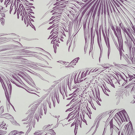Schumacher Toile Tropique Purple Wallpaper