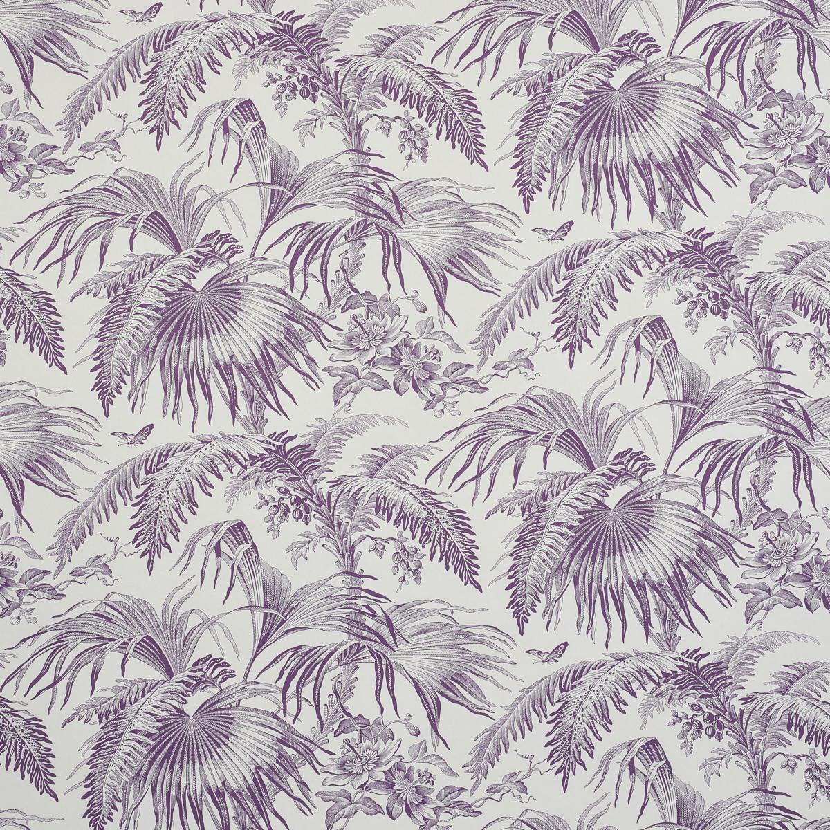 Schumacher Toile Tropique Purple Wallpaper