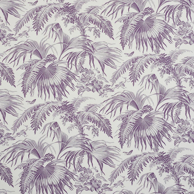 Schumacher Toile Tropique Purple Wallpaper
