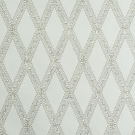 Schumacher Les Losanges Toile Stone Wallpaper