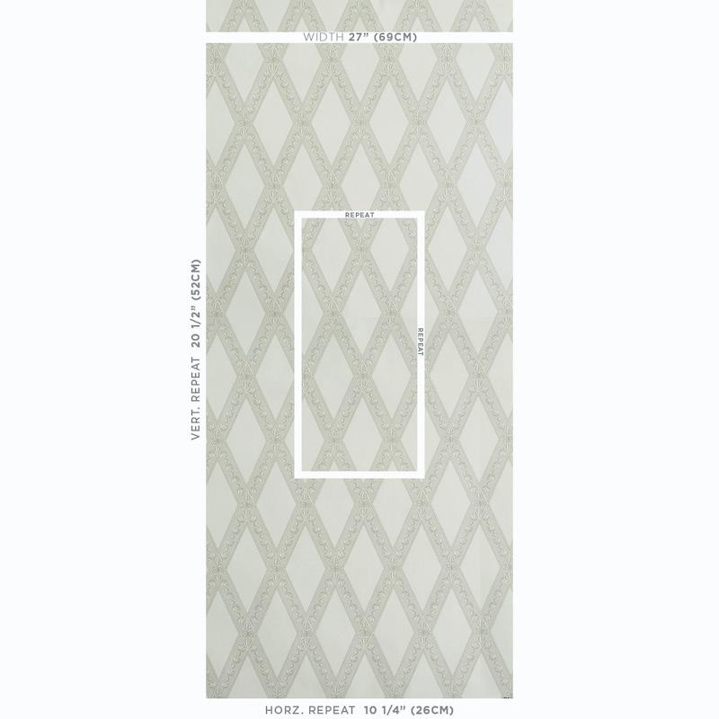 Schumacher Les Losanges Toile Stone Wallpaper