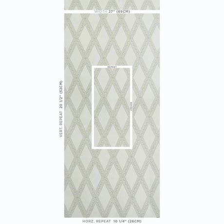 Schumacher Les Losanges Toile Stone Wallpaper