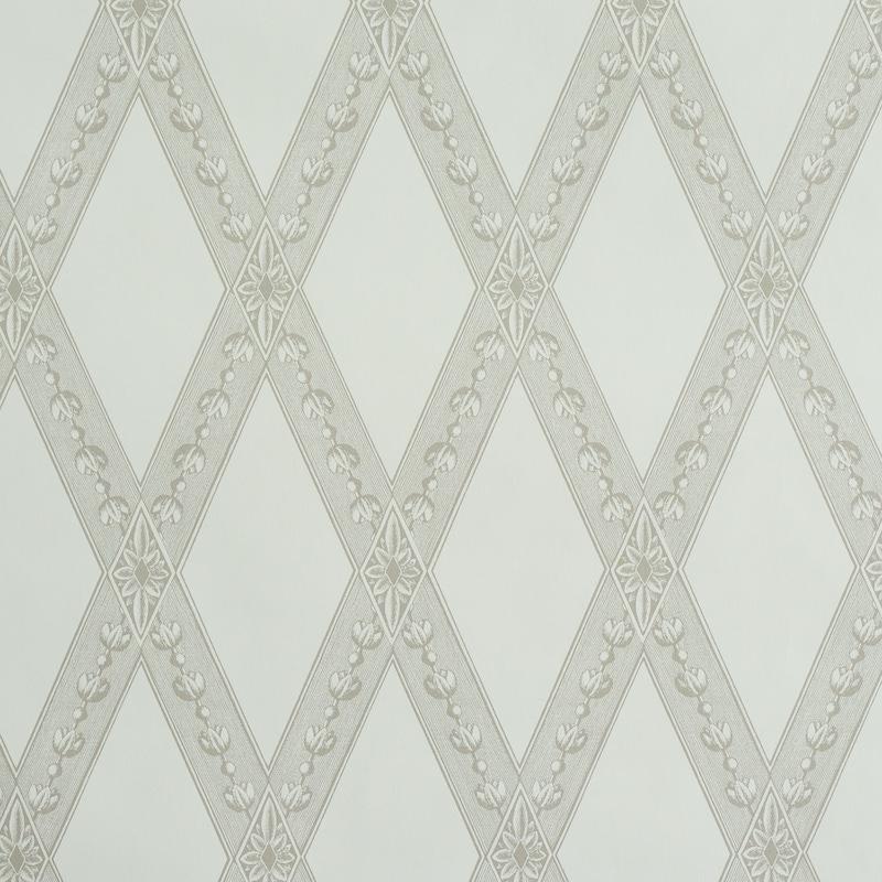 Schumacher Les Losanges Toile Stone Wallpaper