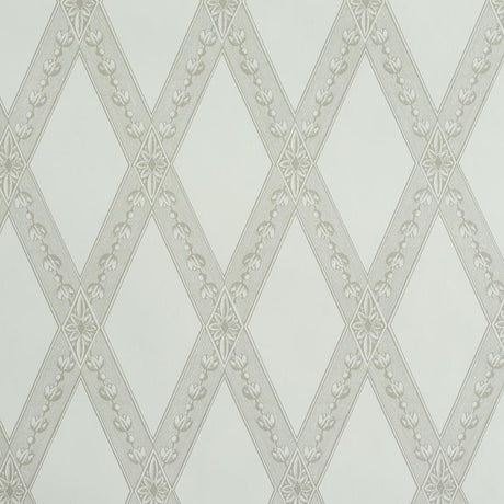 Schumacher Les Losanges Toile Stone Wallpaper