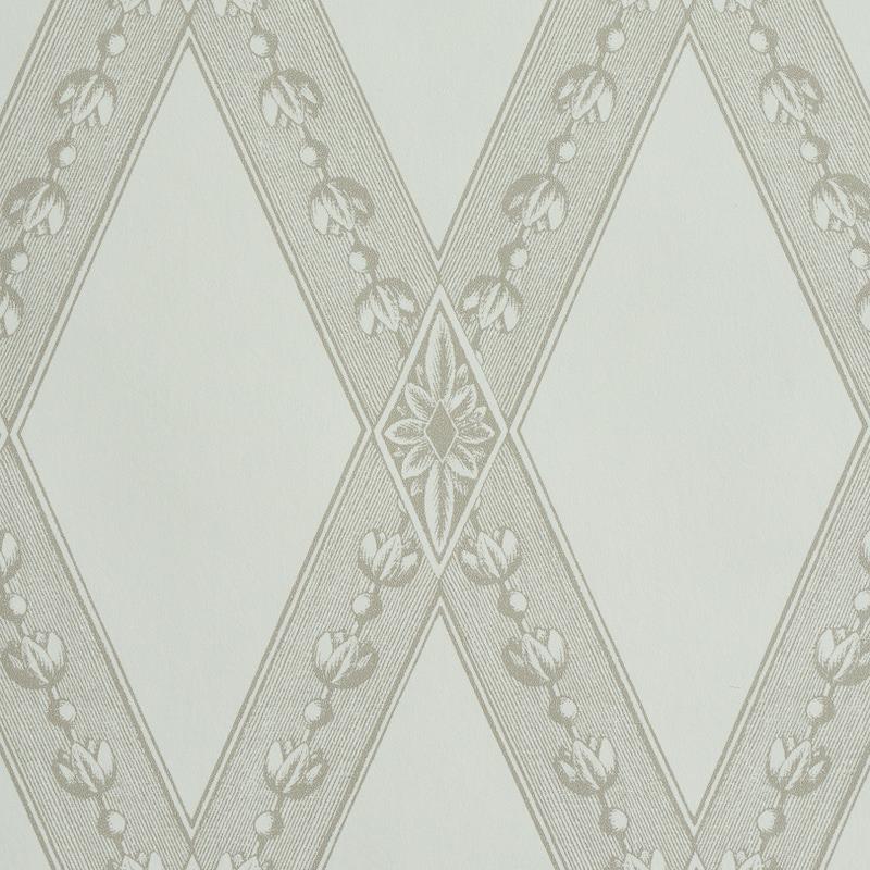 Schumacher Les Losanges Toile Stone Wallpaper