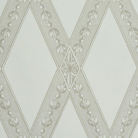 Schumacher Les Losanges Toile Stone Wallpaper