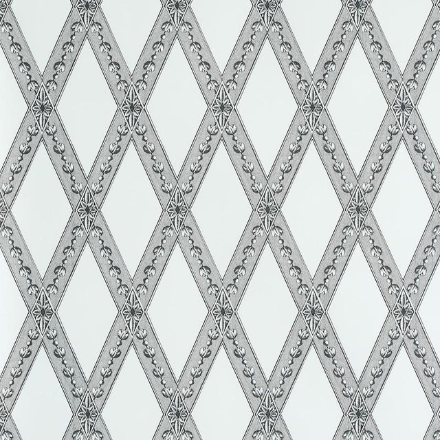 Schumacher Les Losanges Toile Carbon Wallpaper