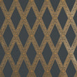 Schumacher Les Losanges Toile Gold On Black Wallpaper