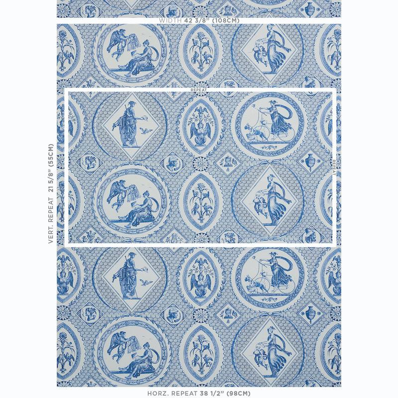 Schumacher Les Scenes Contemporaines Blue Wallpaper