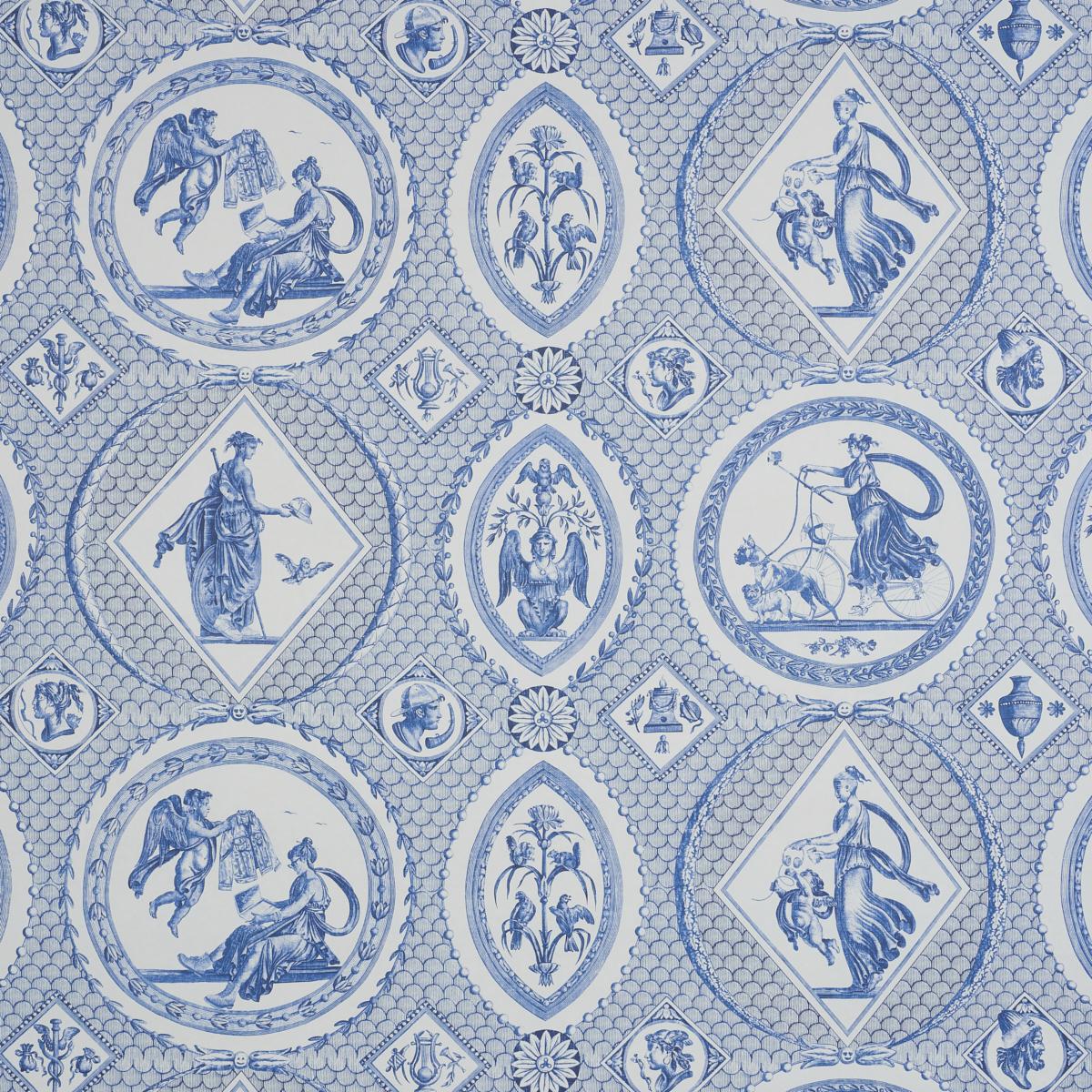 Schumacher Les Scenes Contemporaines Blue Wallpaper