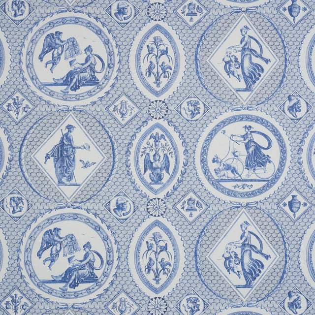 Schumacher Les Scenes Contemporaines Blue Wallpaper