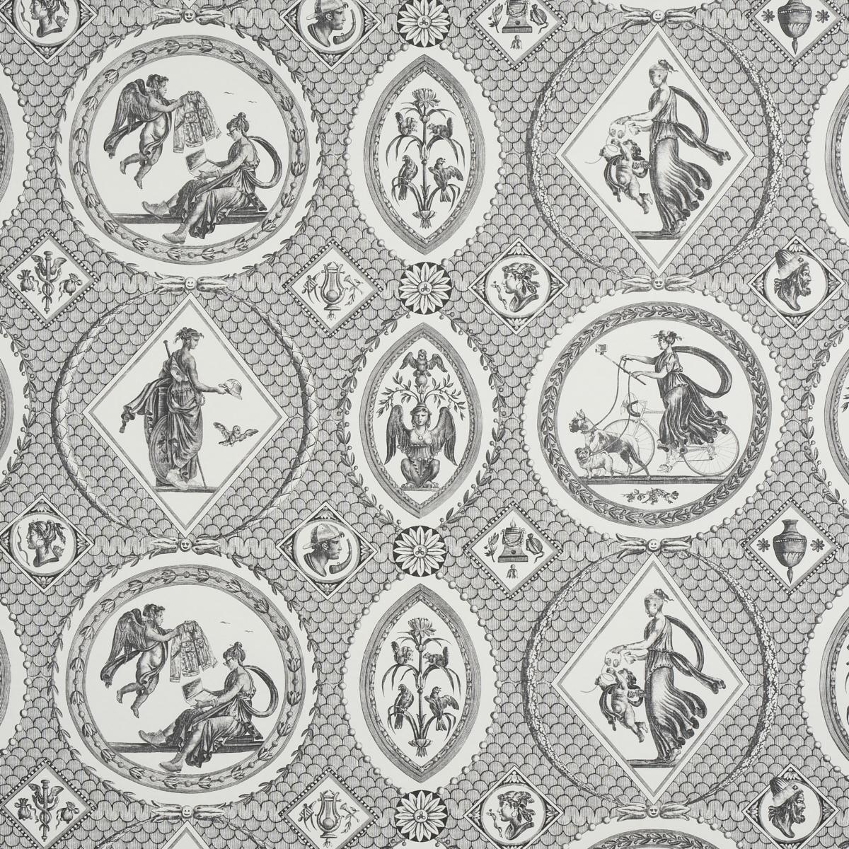 Schumacher Les Scenes Contemporaines Black Wallpaper