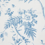 Schumacher Toile De La Prairie Blue Wallpaper