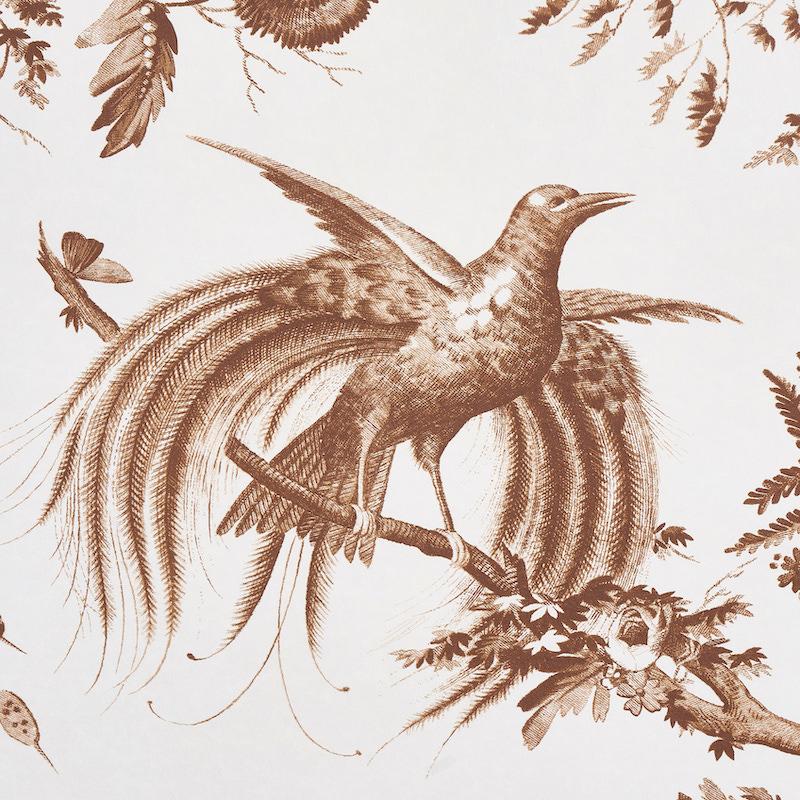 Schumacher Toile De La Prairie Brown Wallpaper