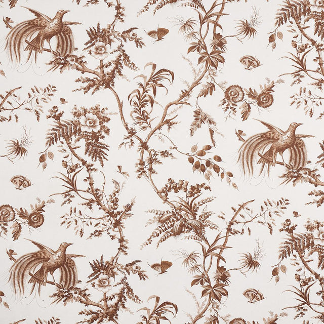 Schumacher Toile De La Prairie Brown Wallpaper