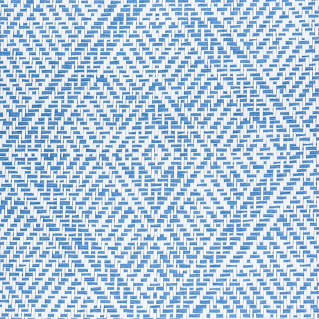 Schumacher Tortola Paperweave Blue Wallpaper