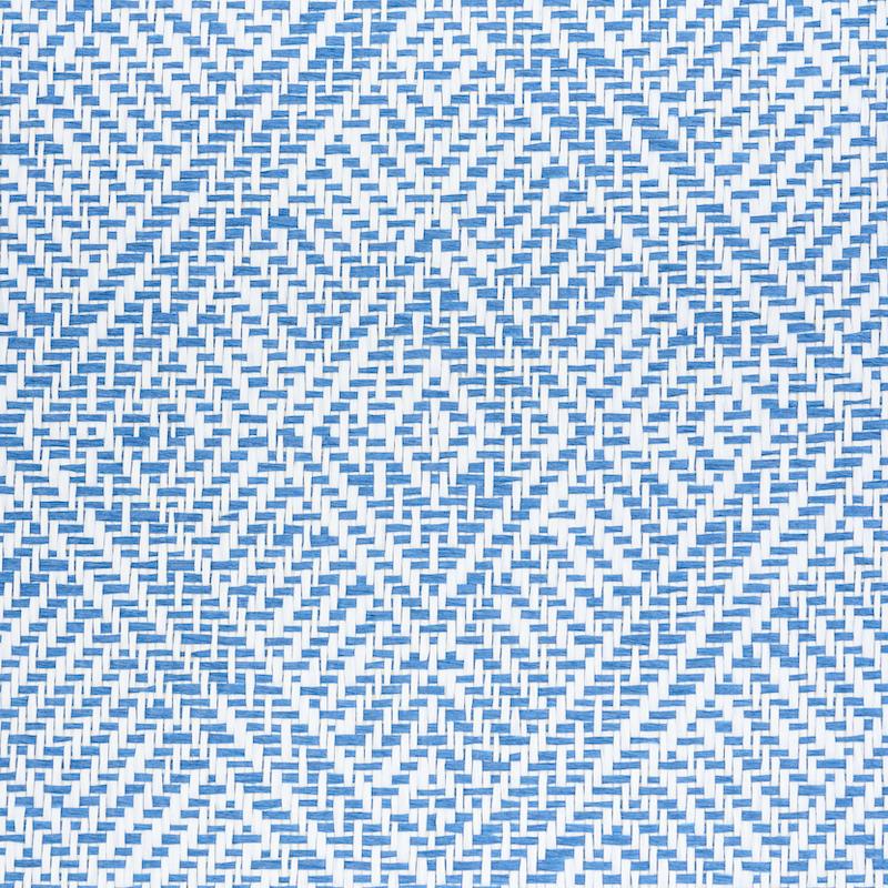 Schumacher Tortola Paperweave Blue Wallpaper