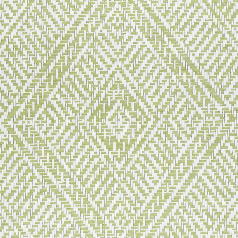Schumacher Tortola Paperweave Green Wallpaper