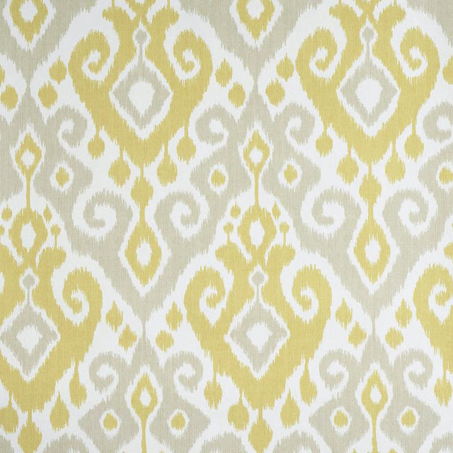 Schumacher Dedra Damask Yellow & Stone Wallpaper