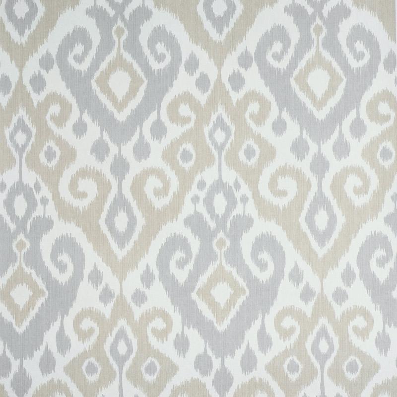 Schumacher Dedra Damask Sand & Grey Wallpaper