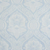 Schumacher Villandry Damask Print Blue Wallpaper