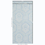 Schumacher Villandry Damask Print Blue Wallpaper