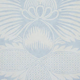 Schumacher Villandry Damask Print Blue Wallpaper