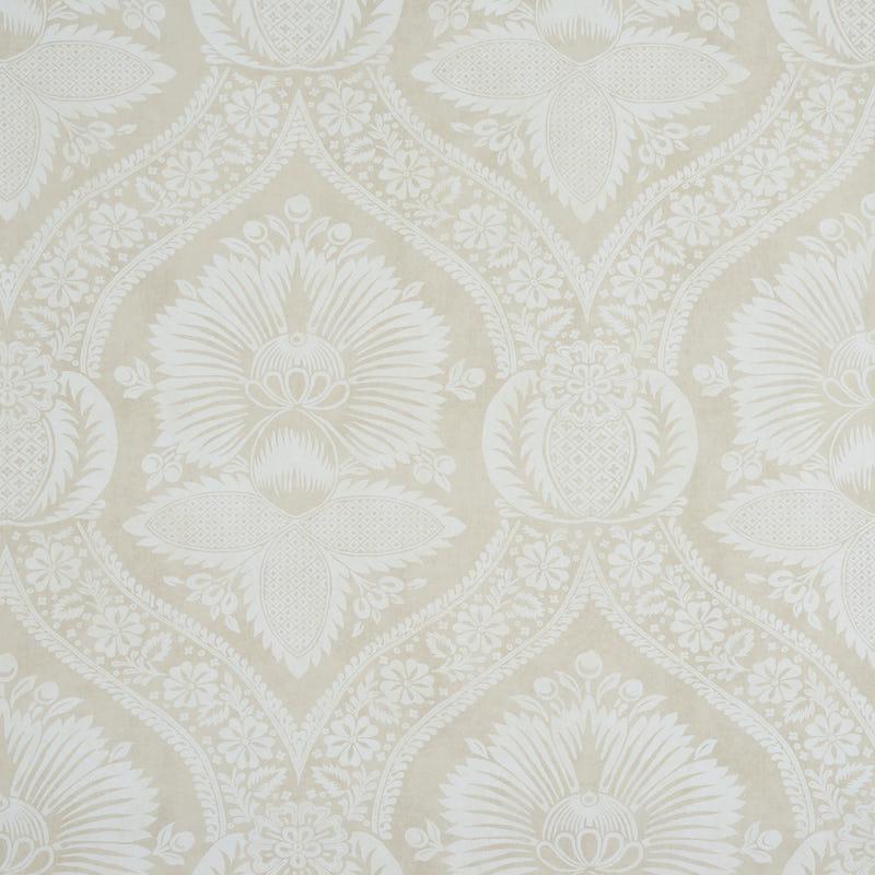 Schumacher Villandry Damask Print Neutral Wallpaper