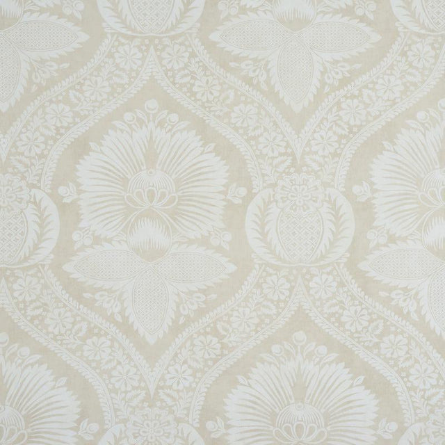 Schumacher Villandry Damask Print Neutral Wallpaper