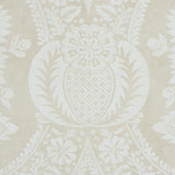 Schumacher Villandry Damask Print Neutral Wallpaper